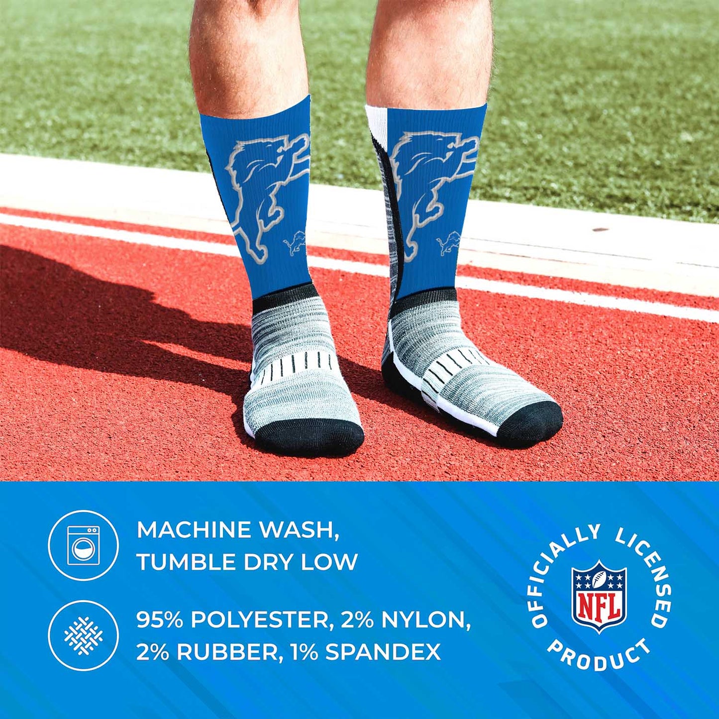 Detroit Lions NFL V Curve Socks - Blue