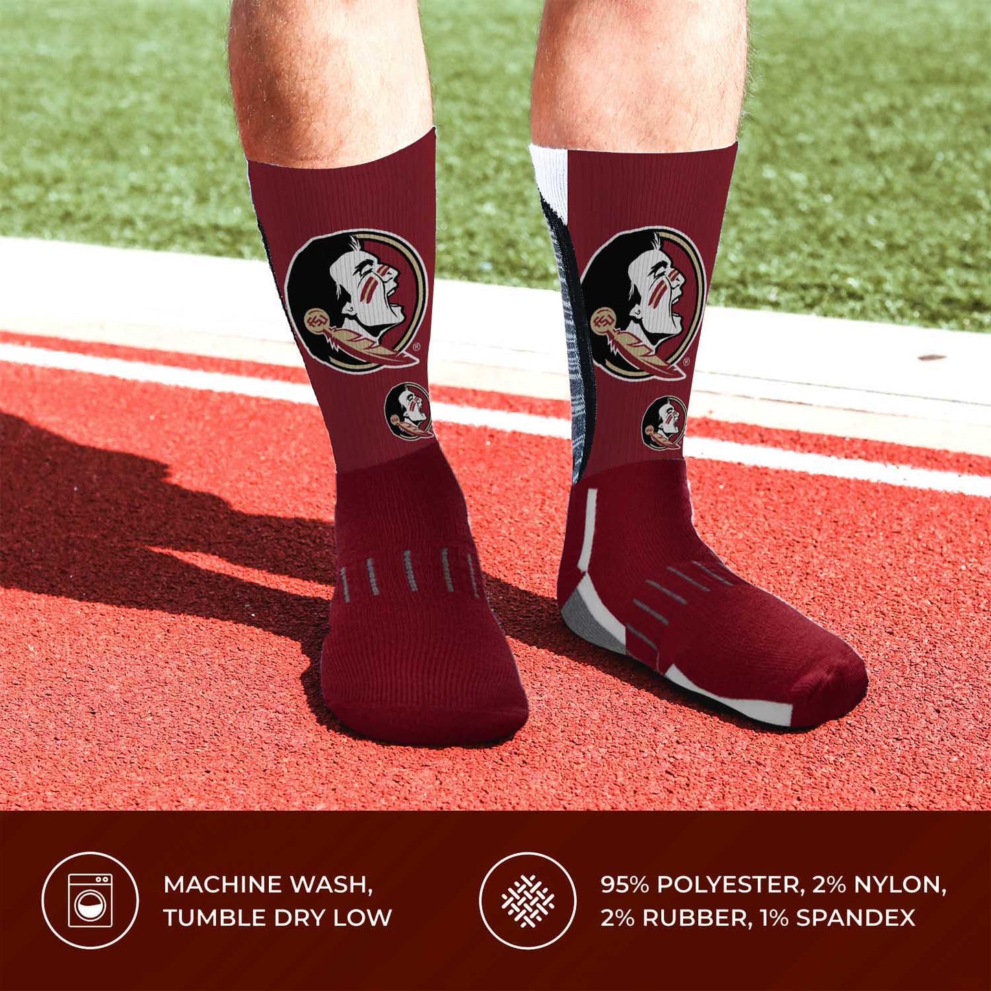 Florida State Seminoles NCAA Adult State and University Crew Socks - Garnet