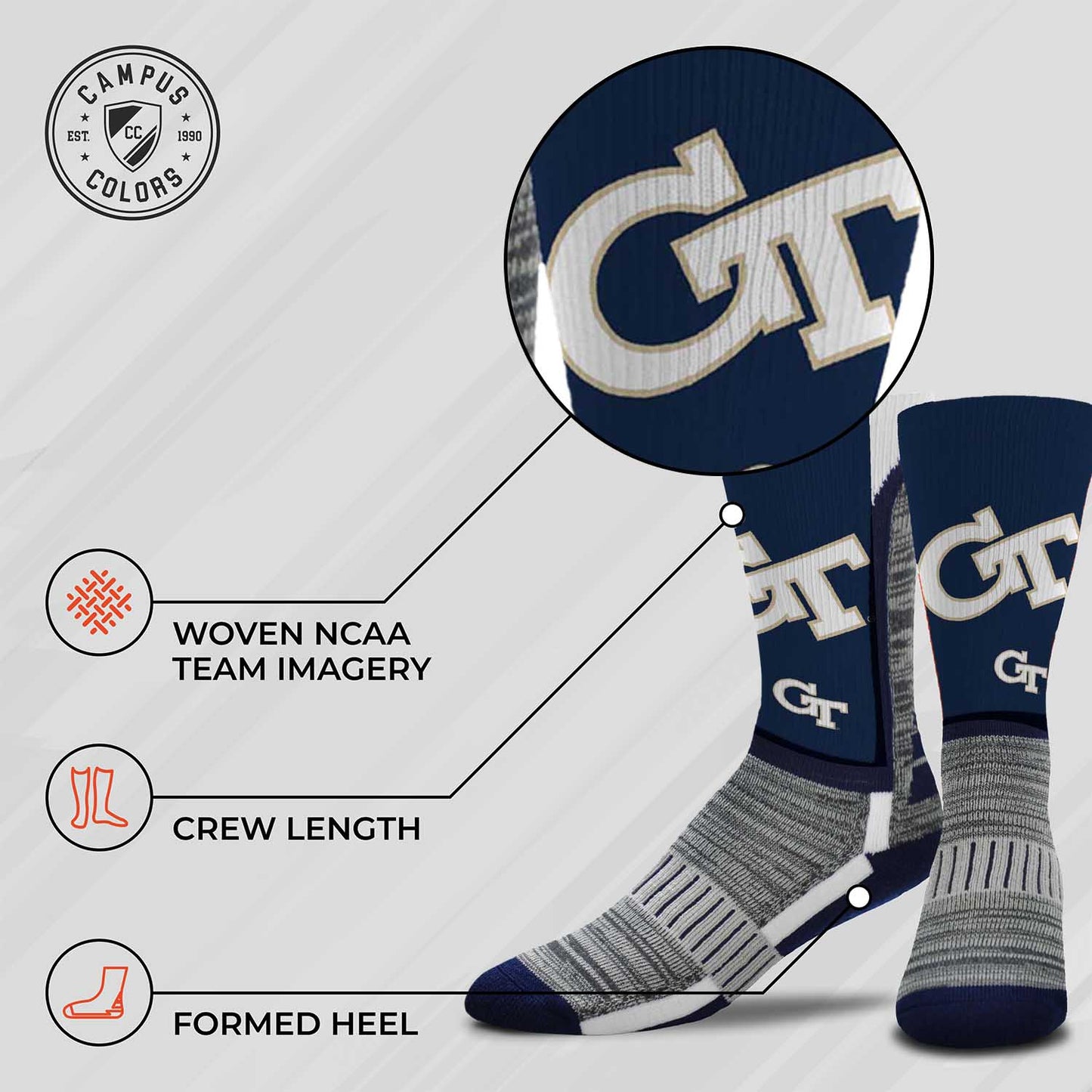 Georgia Tech Yellowjackets NCAA Youth University Socks - Navy