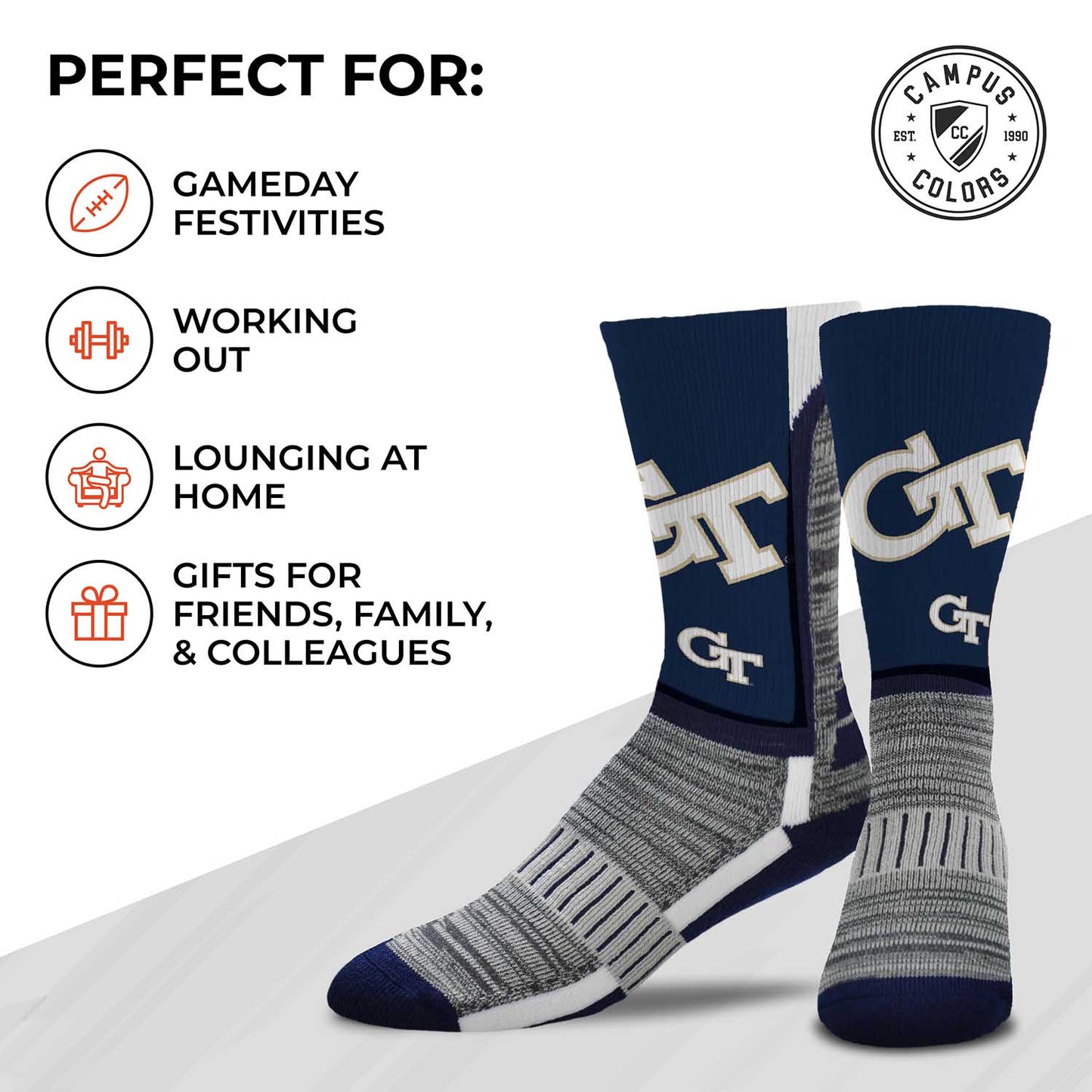 Georgia Tech Yellowjackets NCAA Youth University Socks - Navy