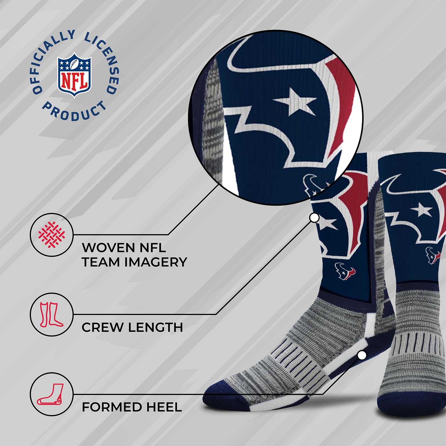 Houston Texans NFL Adult Curve Socks - Navy