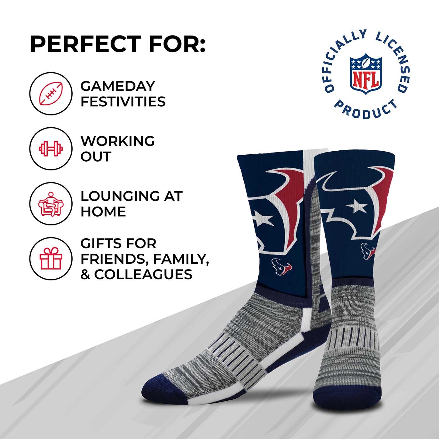 Houston Texans NFL Adult Curve Socks - Navy
