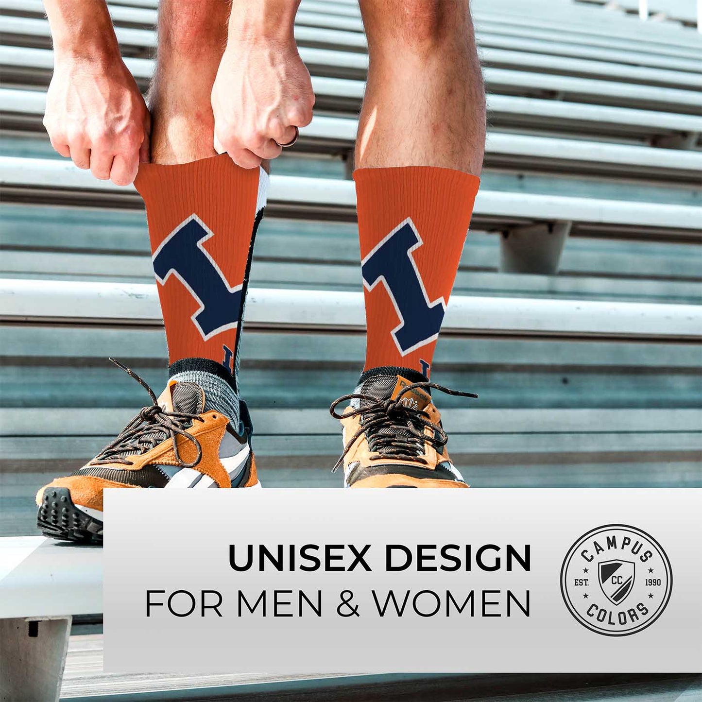 Illinois Fighting Illini NCAA Youth University Socks - Orange