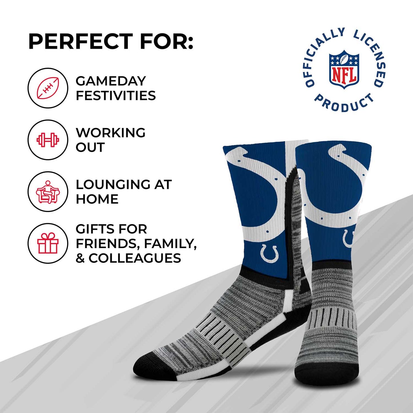 Indianapolis Colts NFL Youth V Curve Socks - Blue
