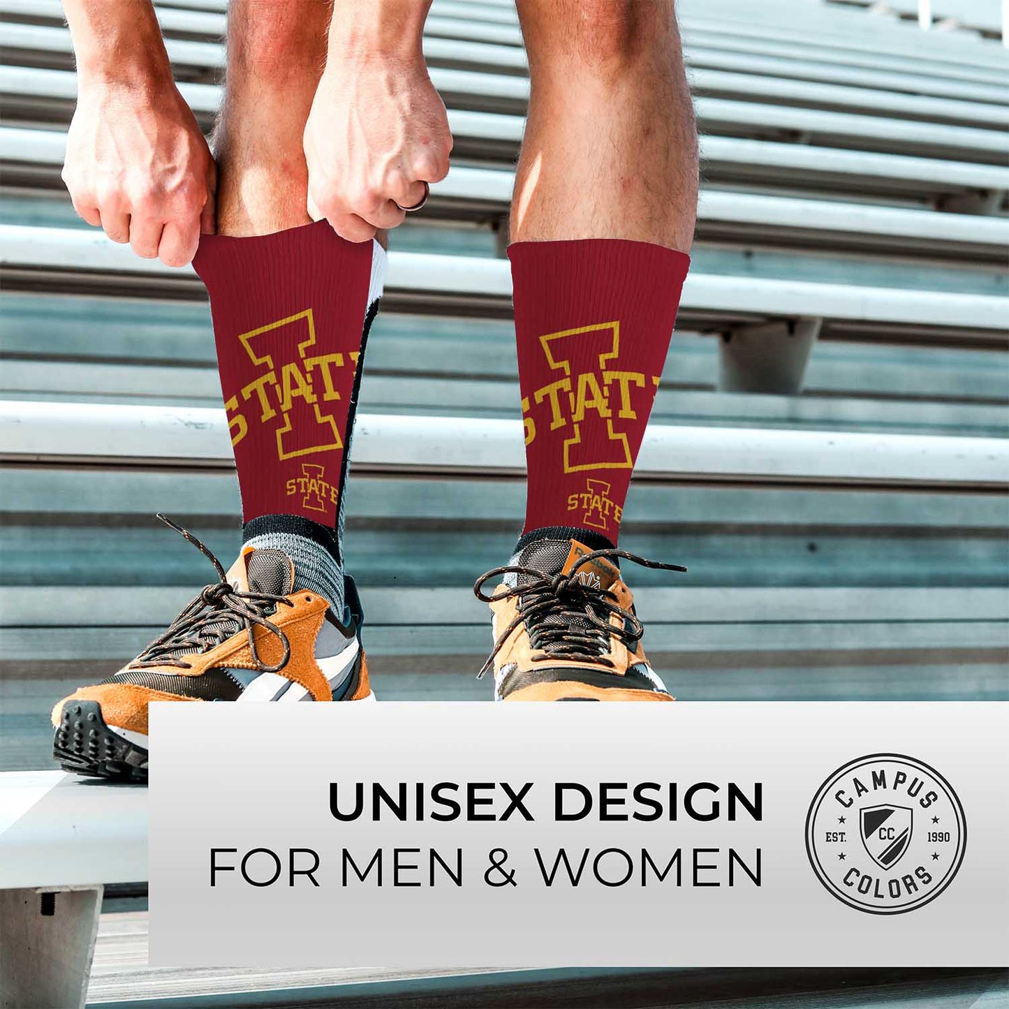 Iowa State Cyclones NCAA Adult State and University Crew Socks - Black