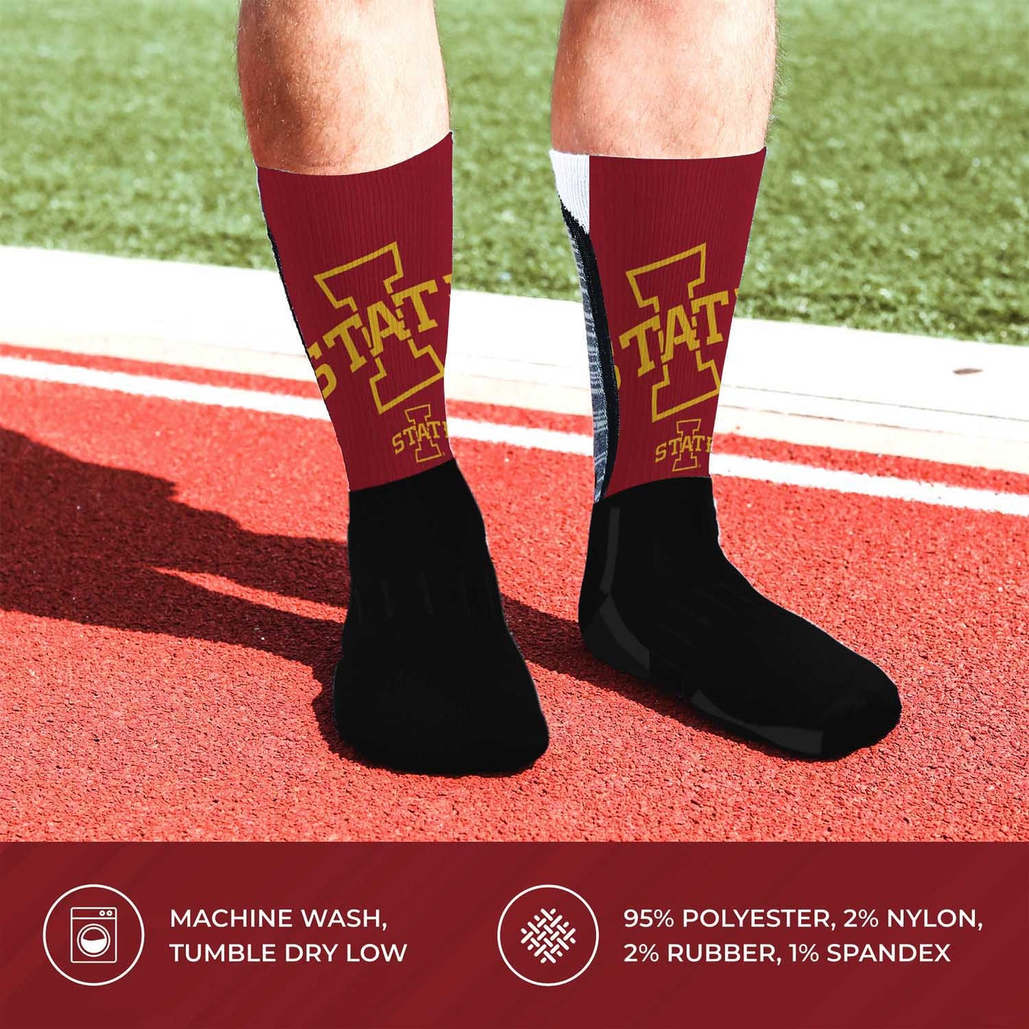 Iowa State Cyclones NCAA Adult State and University Crew Socks - Black