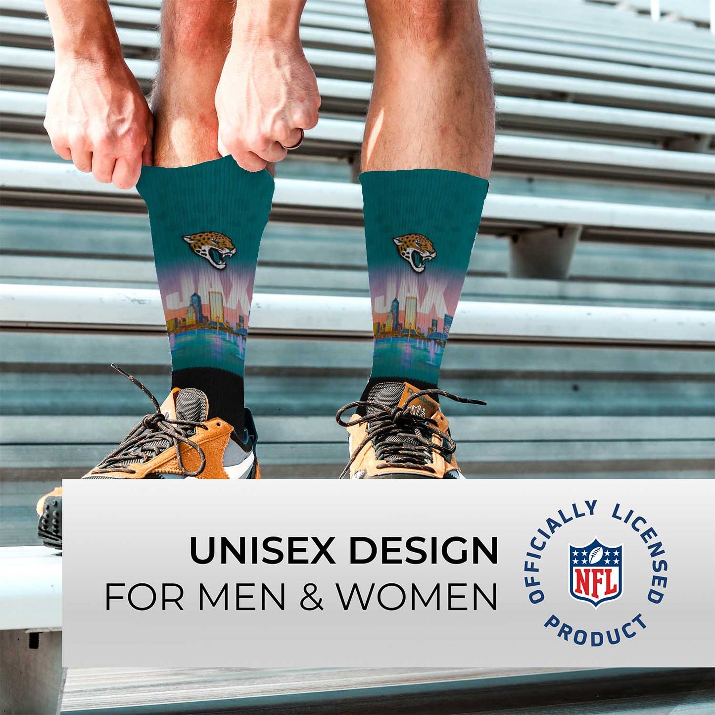 Jacksonville Jaguars NFL Adult Zoom Location Crew Socks - Black