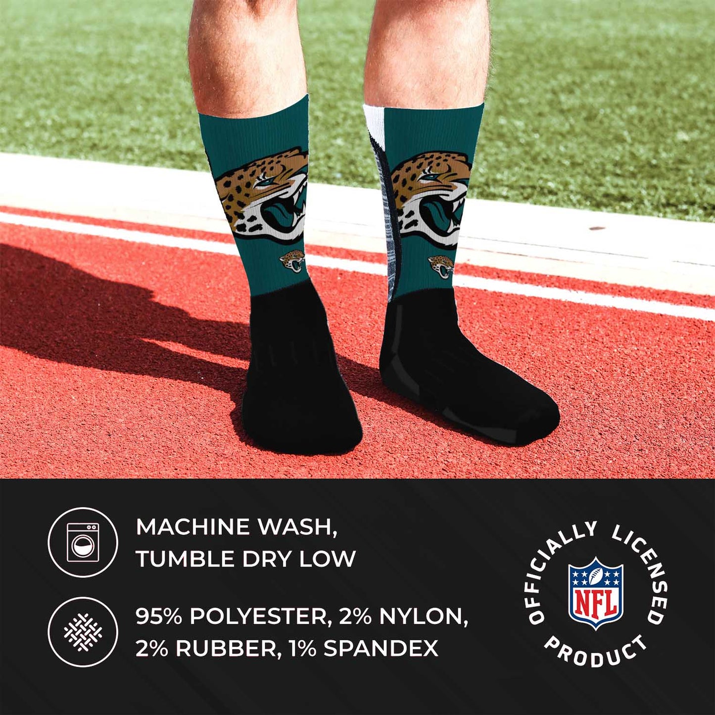 Jacksonville Jaguars NFL Youth V Curve Socks - Black