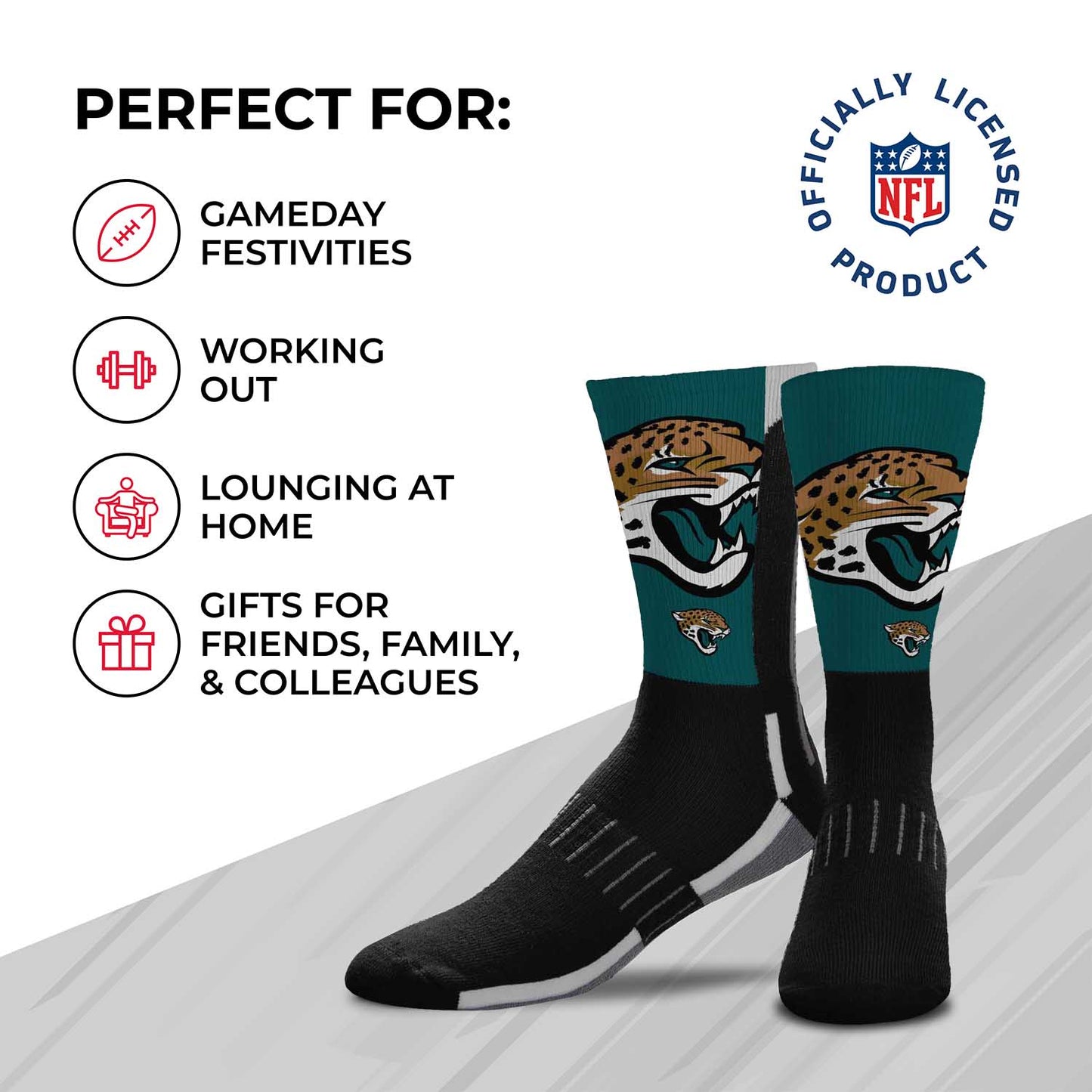 Jacksonville Jaguars NFL Youth V Curve Socks - Black