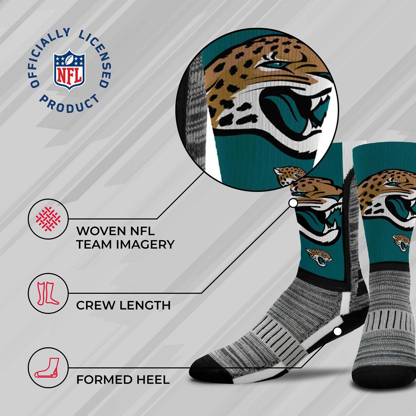 Jacksonville Jaguars NFL Youth V Curve Socks - Teal