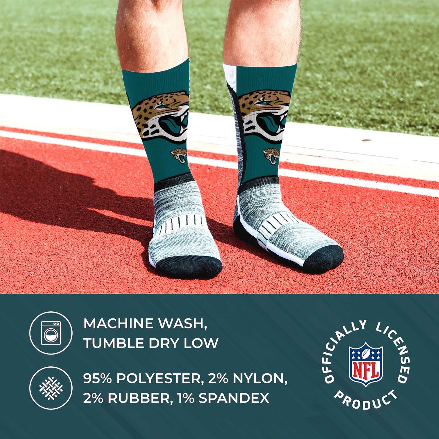 Jacksonville Jaguars NFL Youth V Curve Socks - Teal