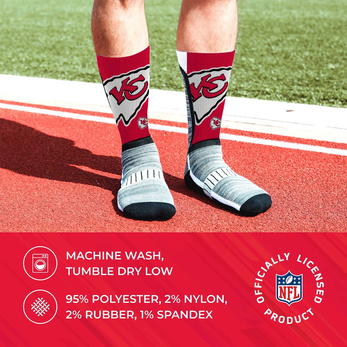 Kansas City Chiefs NFL Adult Curve Socks - Red