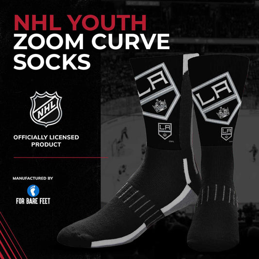 Los Angeles Kings Youth NHL Zoom Curve Team Crew Socks - Black