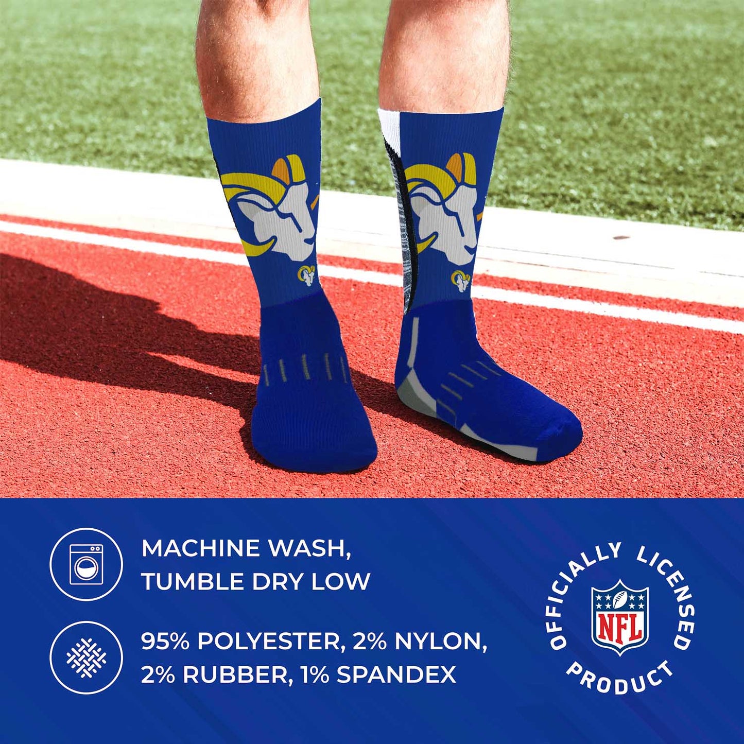 Los Angeles Rams NFL Adult Curve Socks - Royal