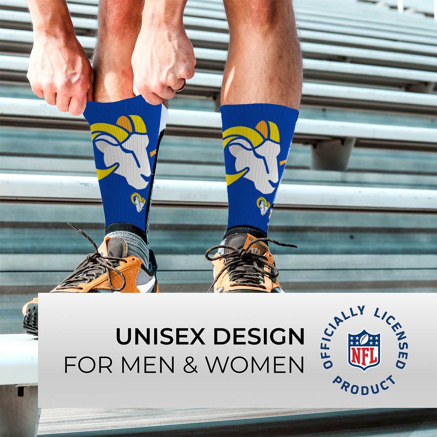 Los Angeles Rams NFL Adult Curve Socks - Blue