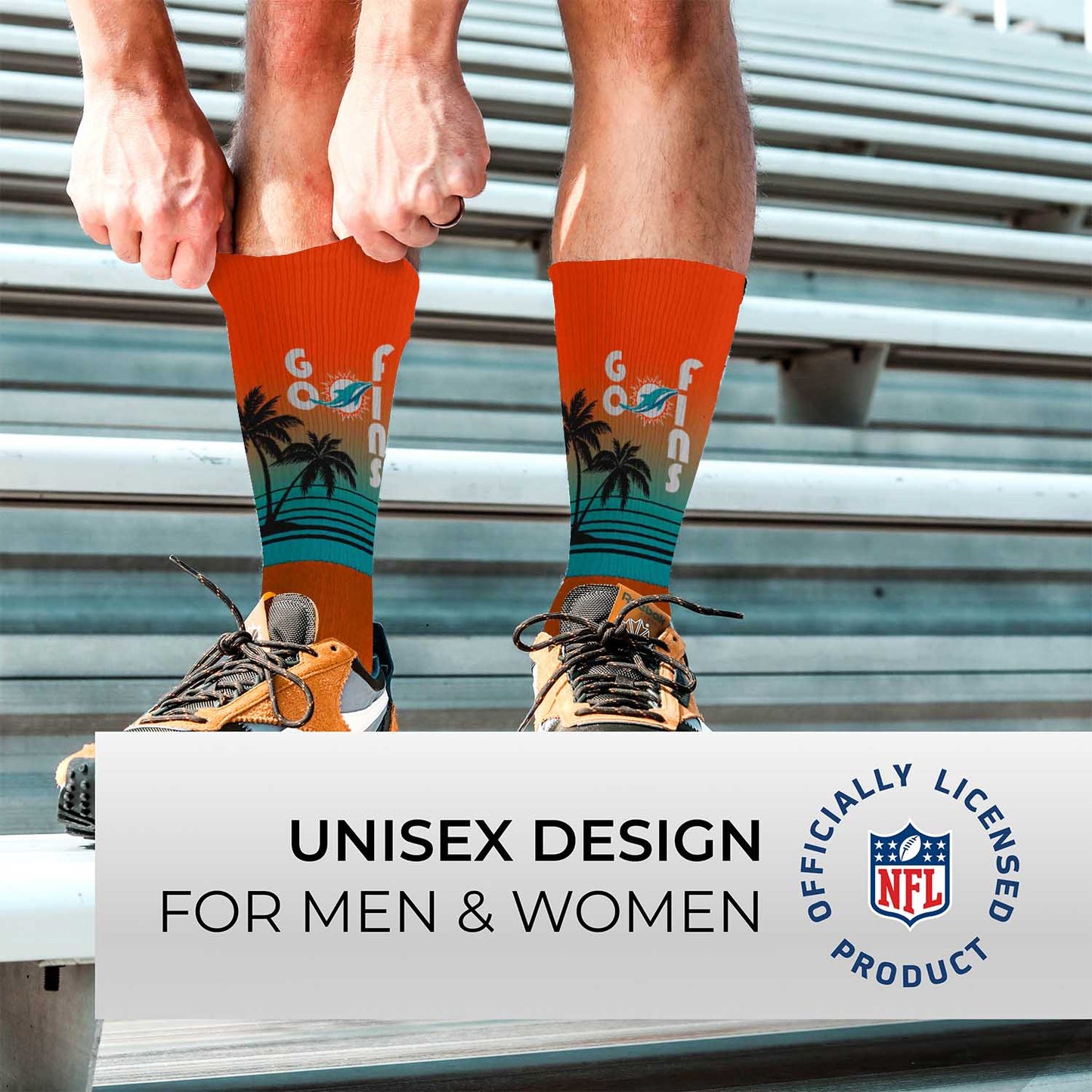 Miami Dolphins NFL Youth Zoom Location Crew Socks - Orange