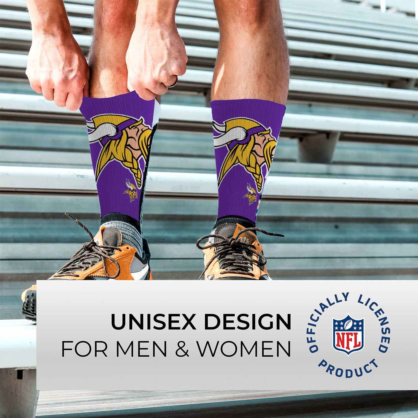 Minnesota Vikings NFL Youth V Curve Socks - Purple