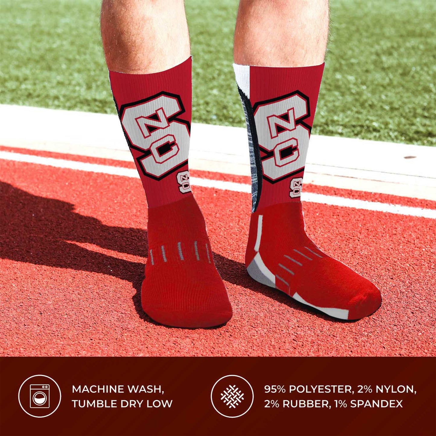NC State Wolfpack NCAA Adult State and University Crew Socks - Cardinal