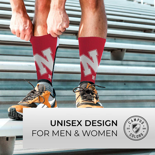 Nebraska Cornhuskers NCAA Adult State and University Crew Socks - Red