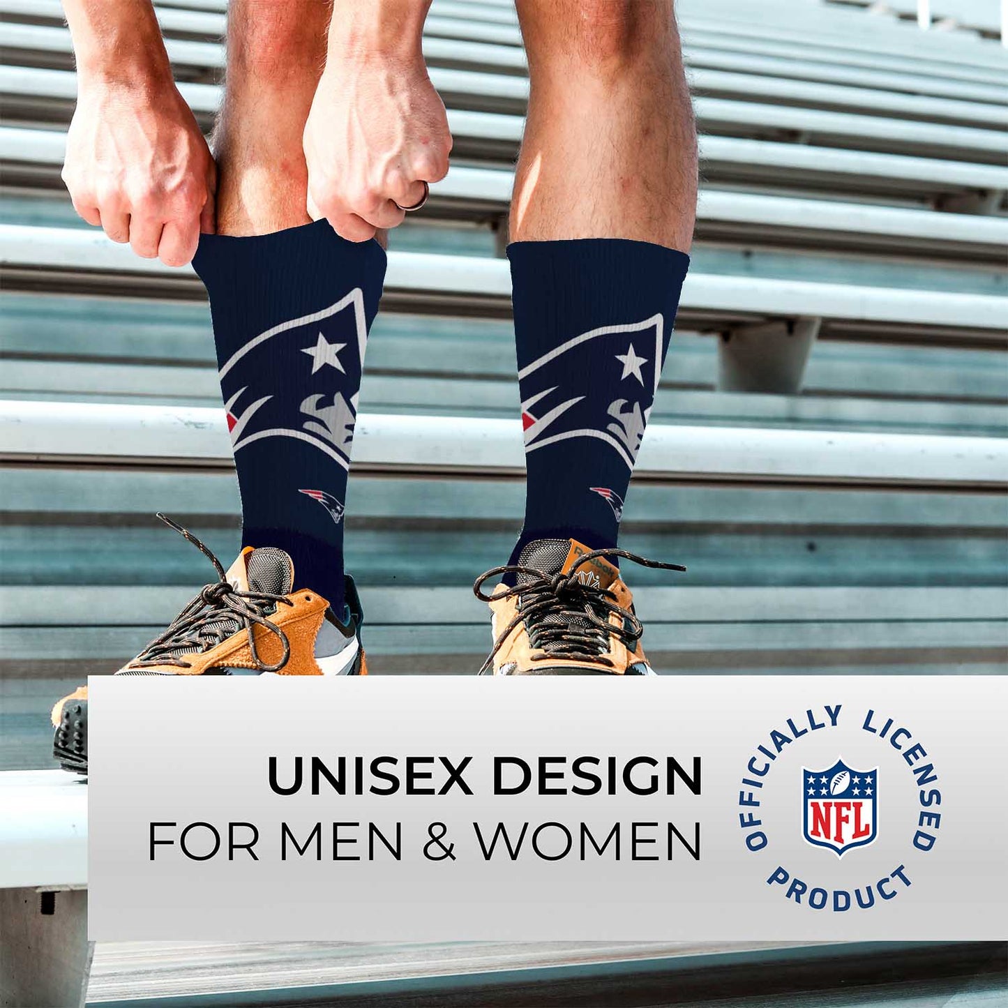 New England Patriots NFL V Curve Socks - Indigo/Navy