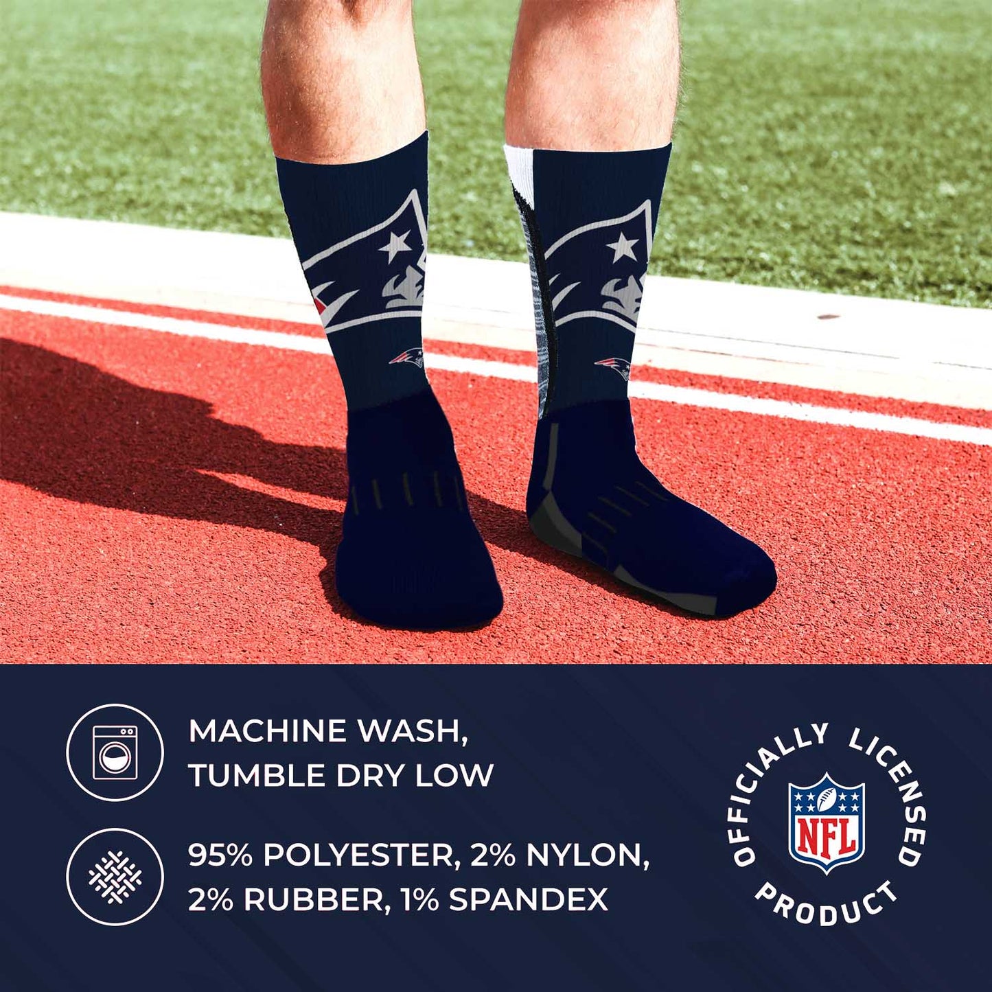 New England Patriots NFL V Curve Socks - Indigo/Navy