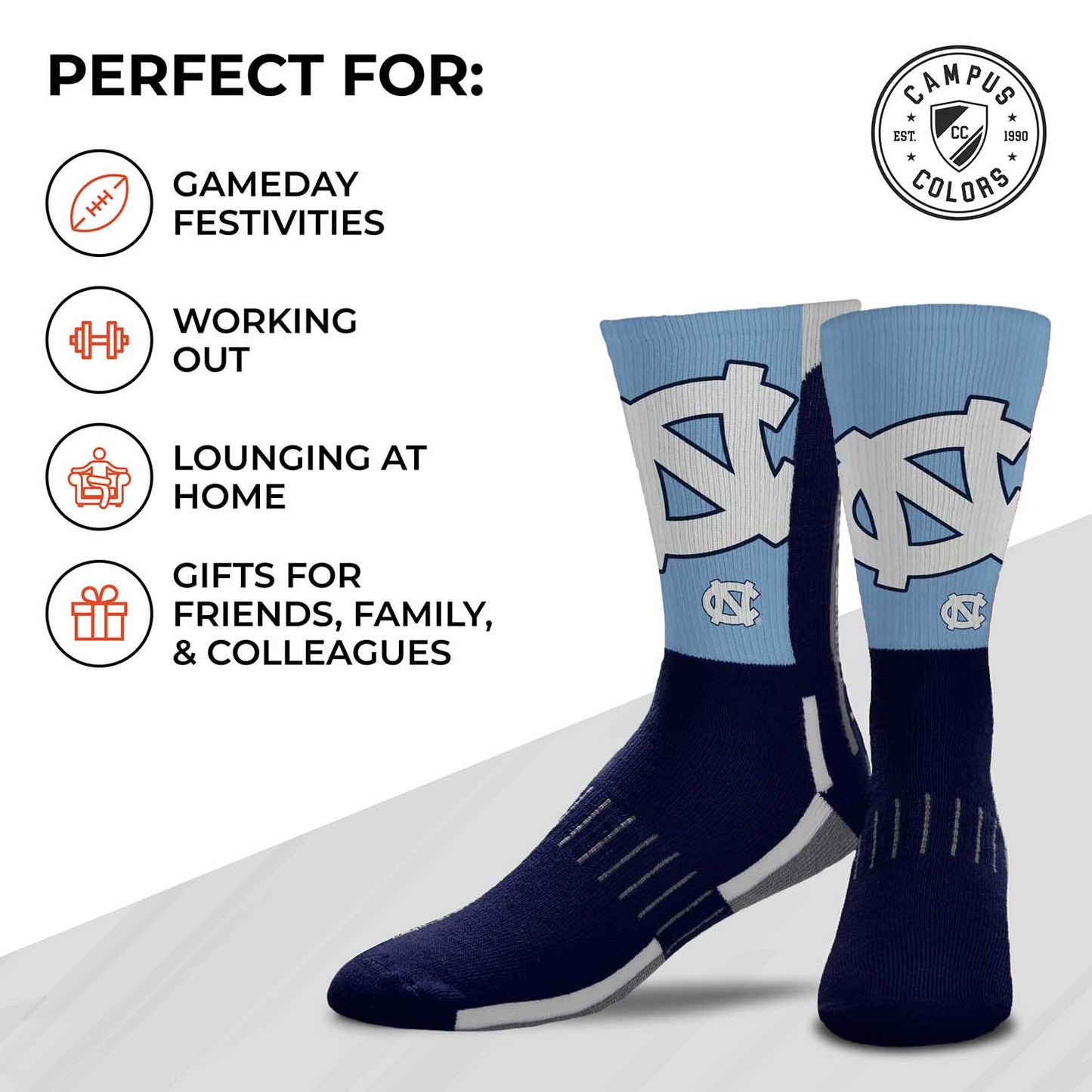 North Carolina Tar Heels NCAA Youth University Socks - Navy