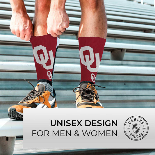 Oklahoma Sooners NCAA Adult State and University Crew Socks - Black