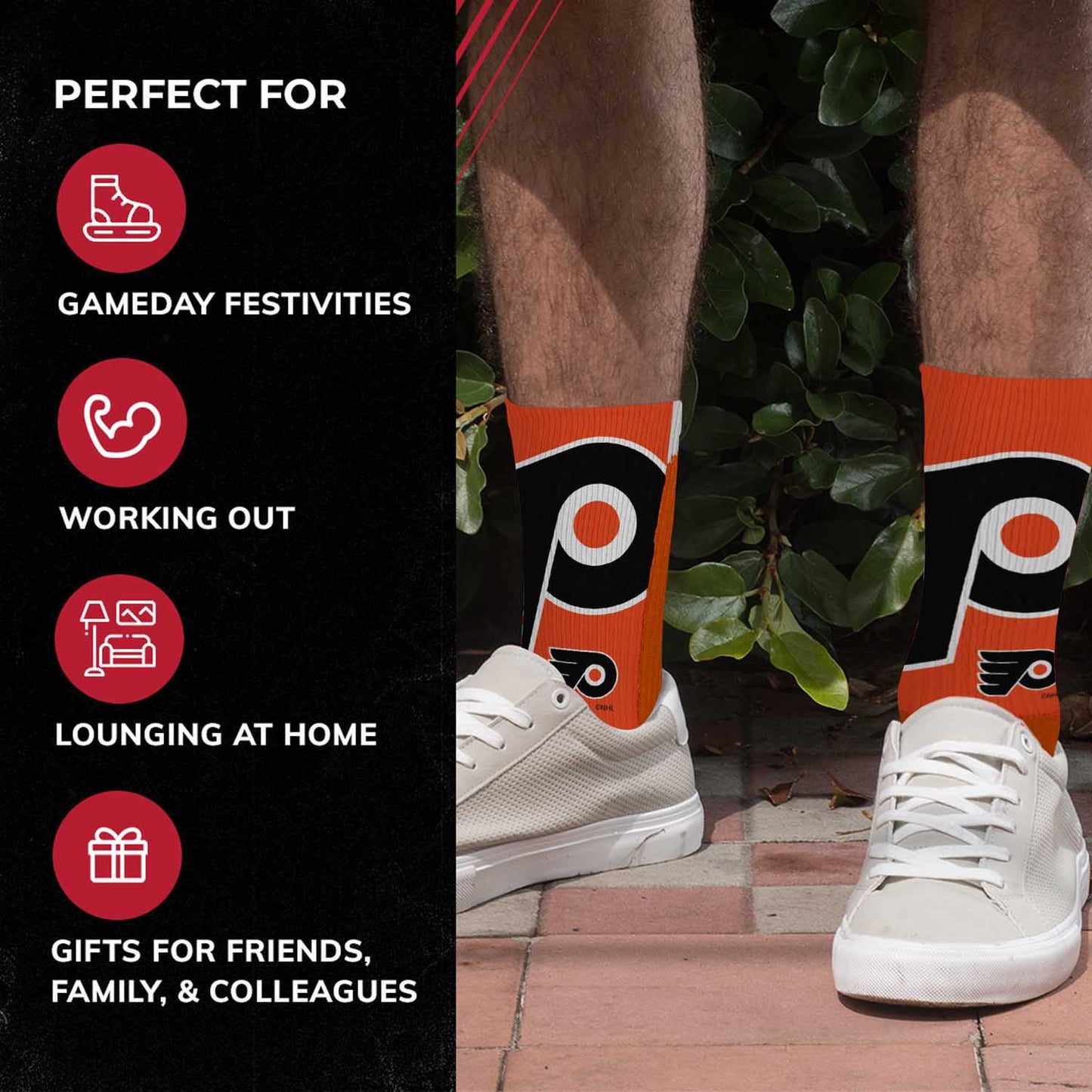 Philadelphia Flyers Adult NHL Zoom Curve Team Crew Socks - Orange
