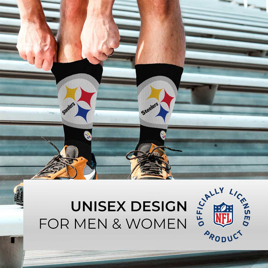 Pittsburgh Steelers NFL V Curve Socks - Charcoal