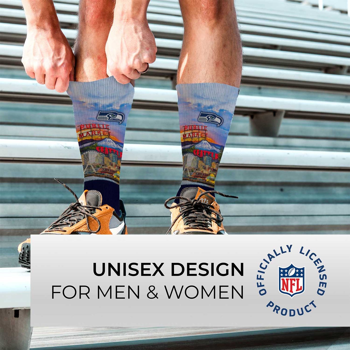 Seattle Seahawks NFL Youth Zoom Location Crew Socks - Navy