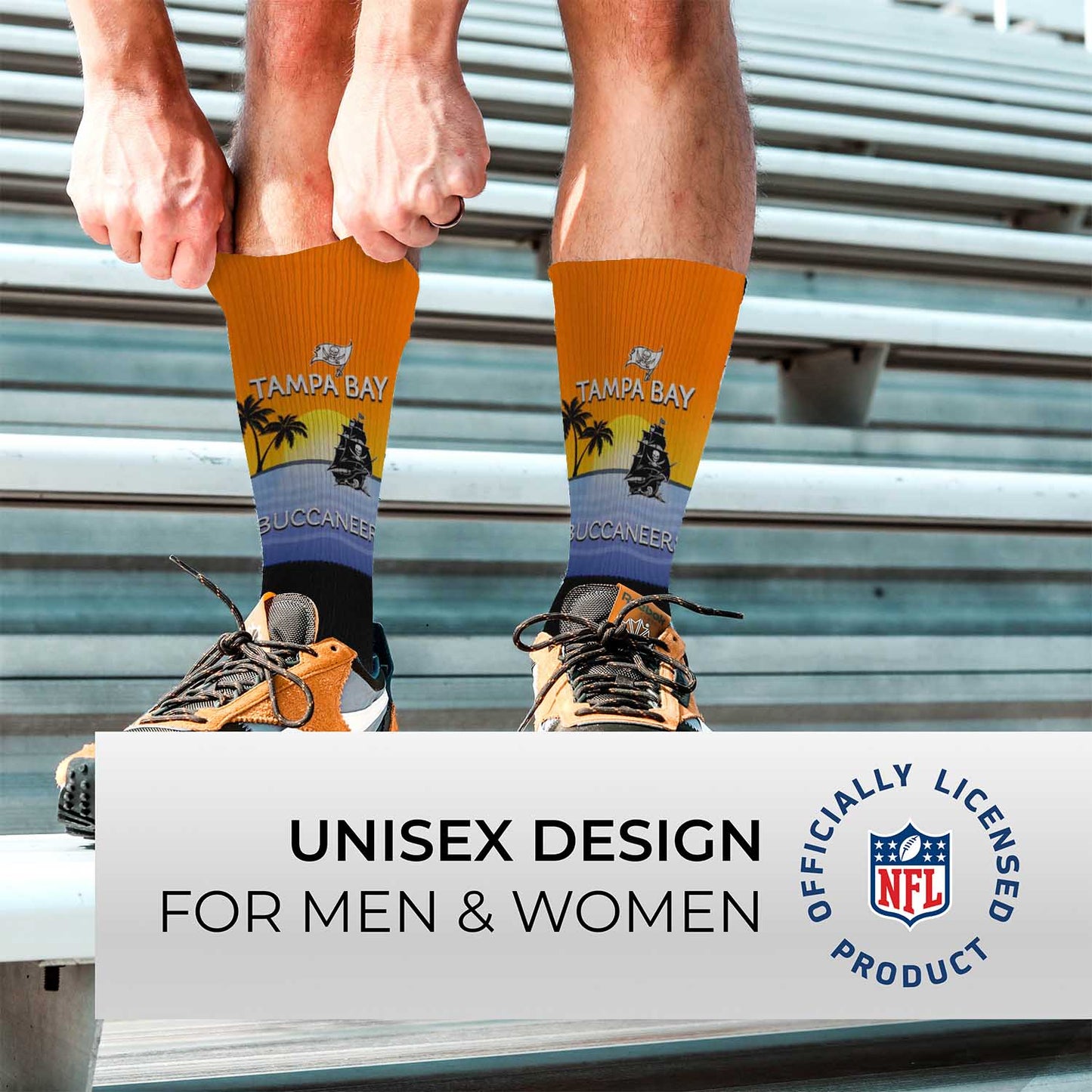 Tampa Bay Buccaneers NFL Adult Zoom Location Crew Socks - Black