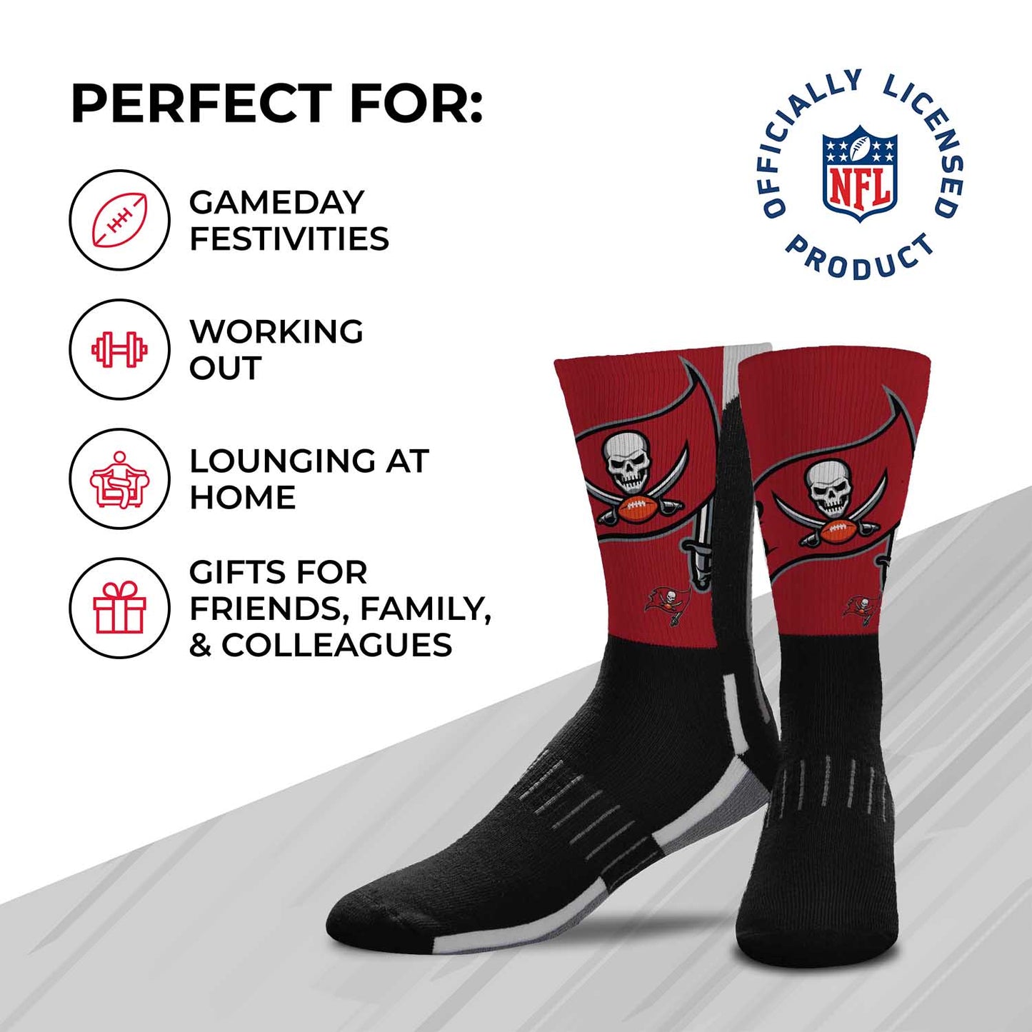 Tampa Bay Buccaneers NFL Youth V Curve Socks - Black