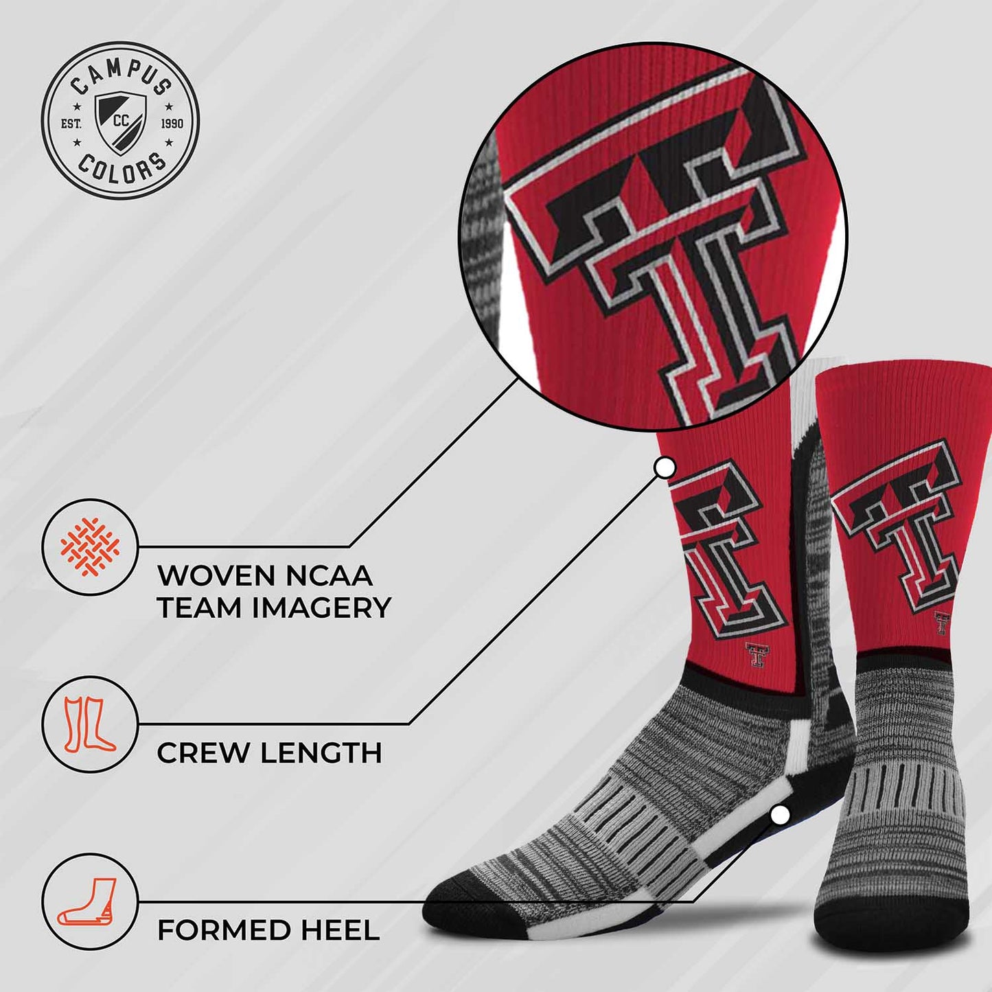 Texas Tech Red Raiders NCAA Youth University Socks - Red
