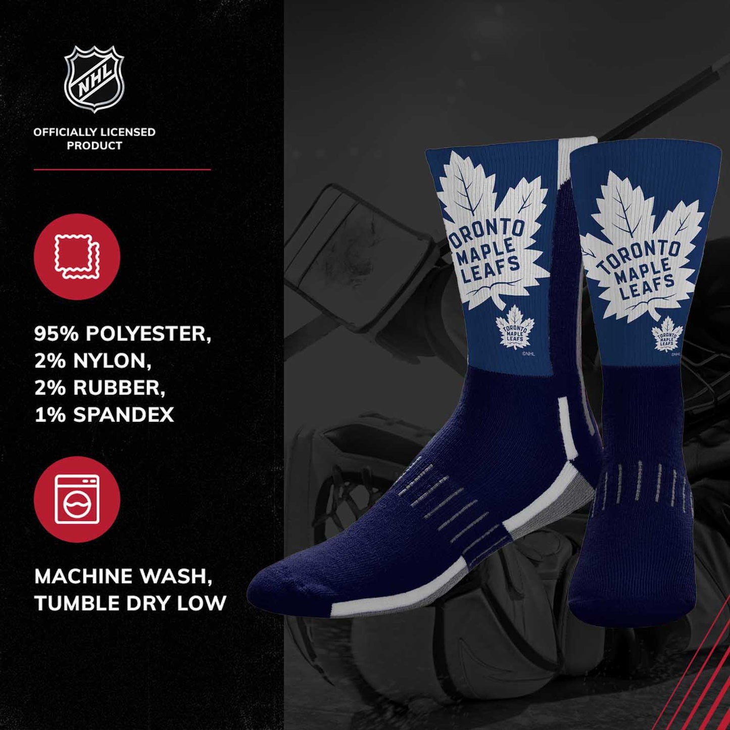 Toronto Maple Leafs Youth NHL Zoom Curve Team Crew Socks - Navy