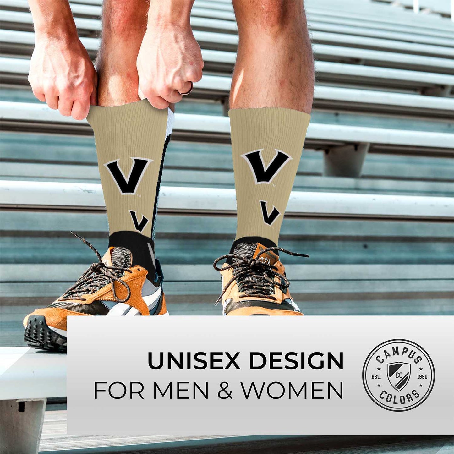 Vanderbilt Commodores NCAA Adult State and University Crew Socks - Charcoal