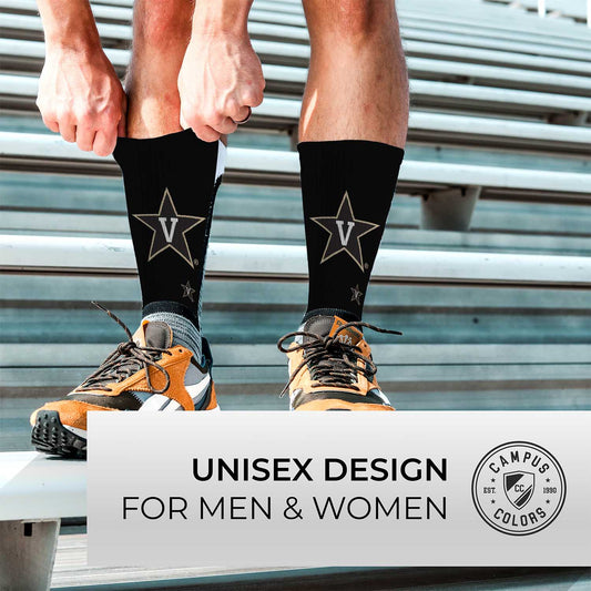 Vanderbilt Commodores NCAA Adult State and University Crew Socks - Black