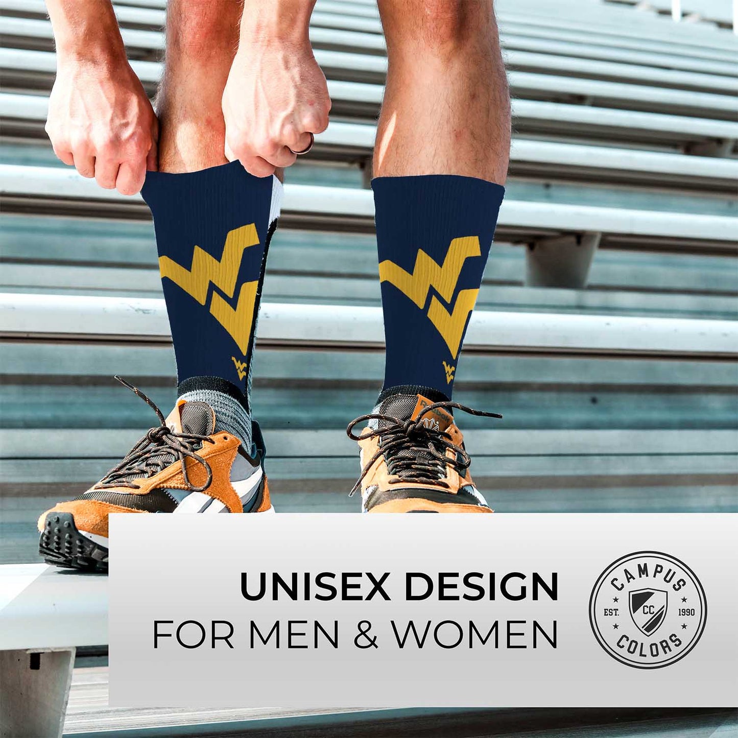 West Virginia Mountaineers NCAA Youth University Socks - Navy
