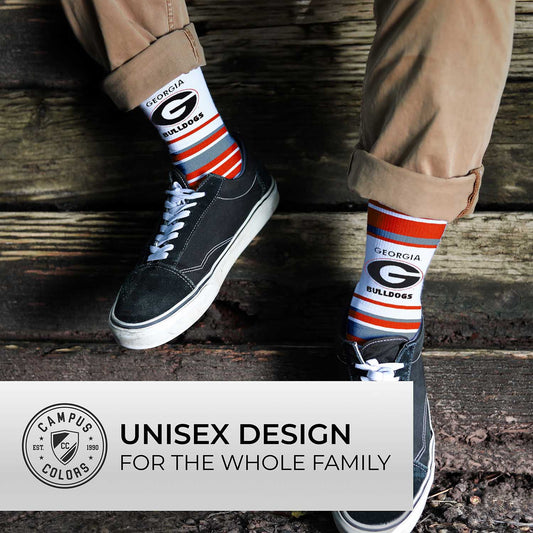 Georgia Bulldogs Collegiate University Striped Dress Socks - Red