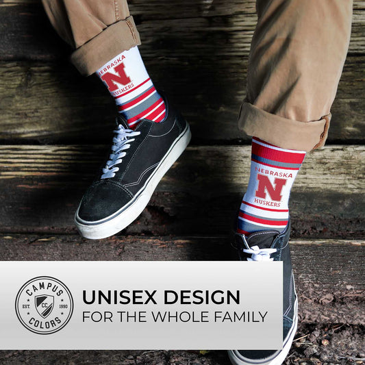 Nebraska Cornhuskers Collegiate University Striped Dress Socks - Red