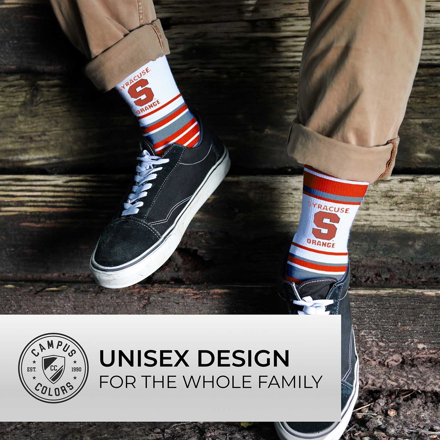 Syracuse Orange Collegiate University Striped Dress Socks - Orange
