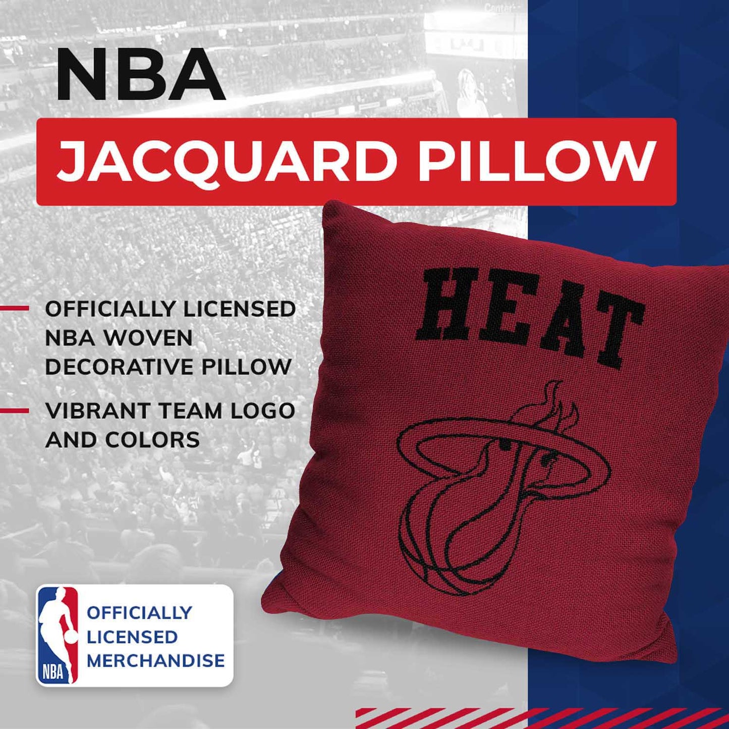 Miami Heat NBA Decorative Basketball Throw Pillow - Red