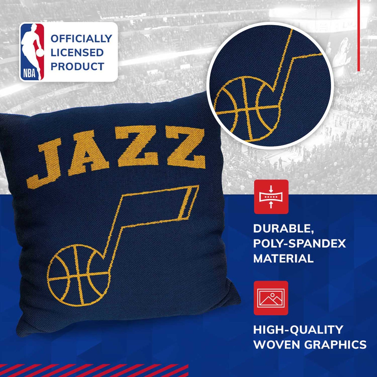 Utah Jazz NBA Decorative Basketball Throw Pillow - Navy