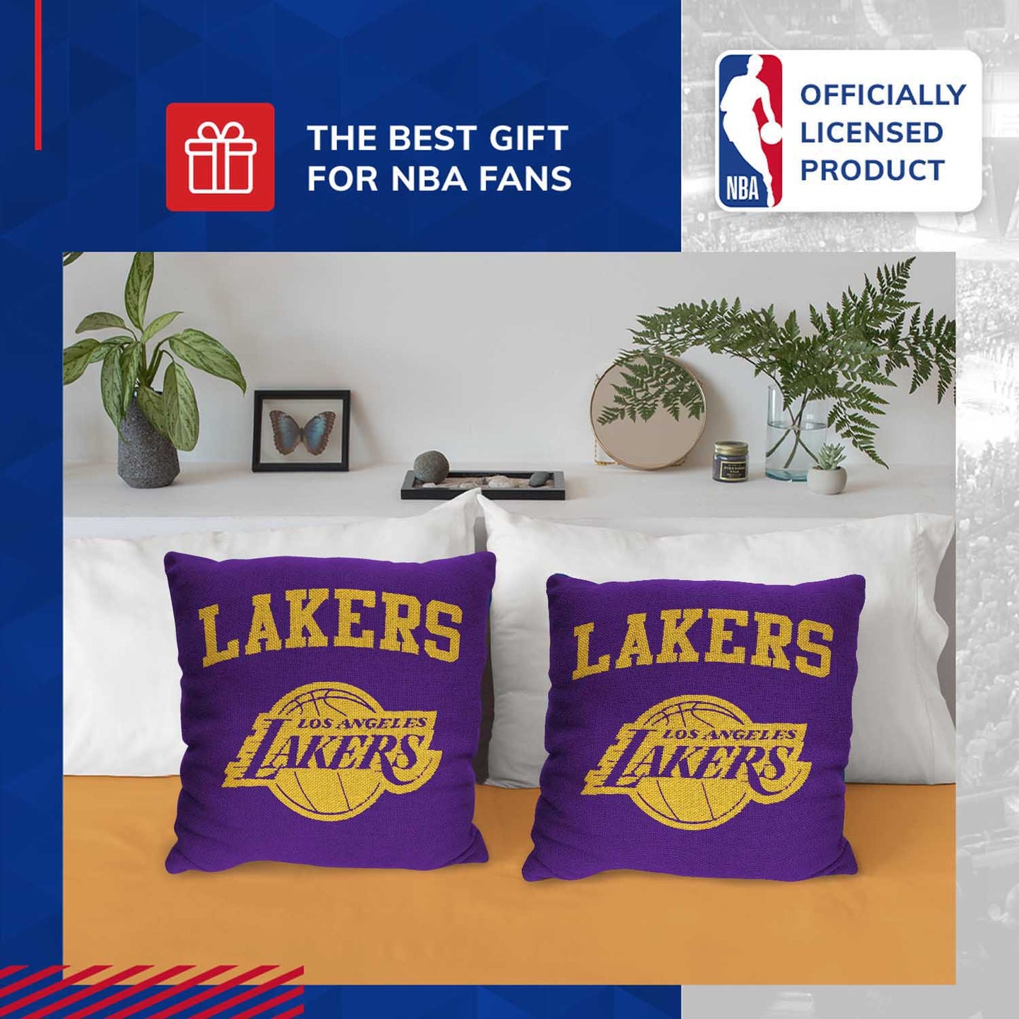 Los Angeles Lakers NBA Decorative Basketball Throw Pillow - Purple