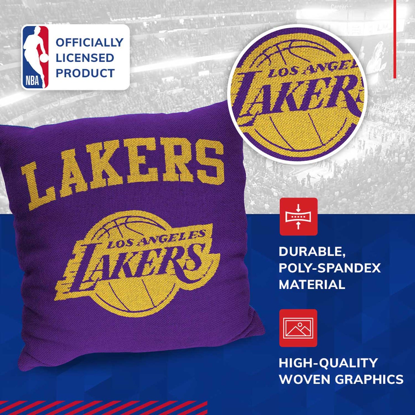 Los Angeles Lakers NBA Decorative Basketball Throw Pillow - Purple