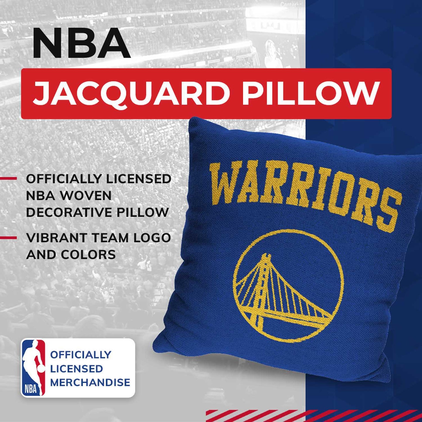 Golden State Warriors NBA Decorative Basketball Throw Pillow - Blue