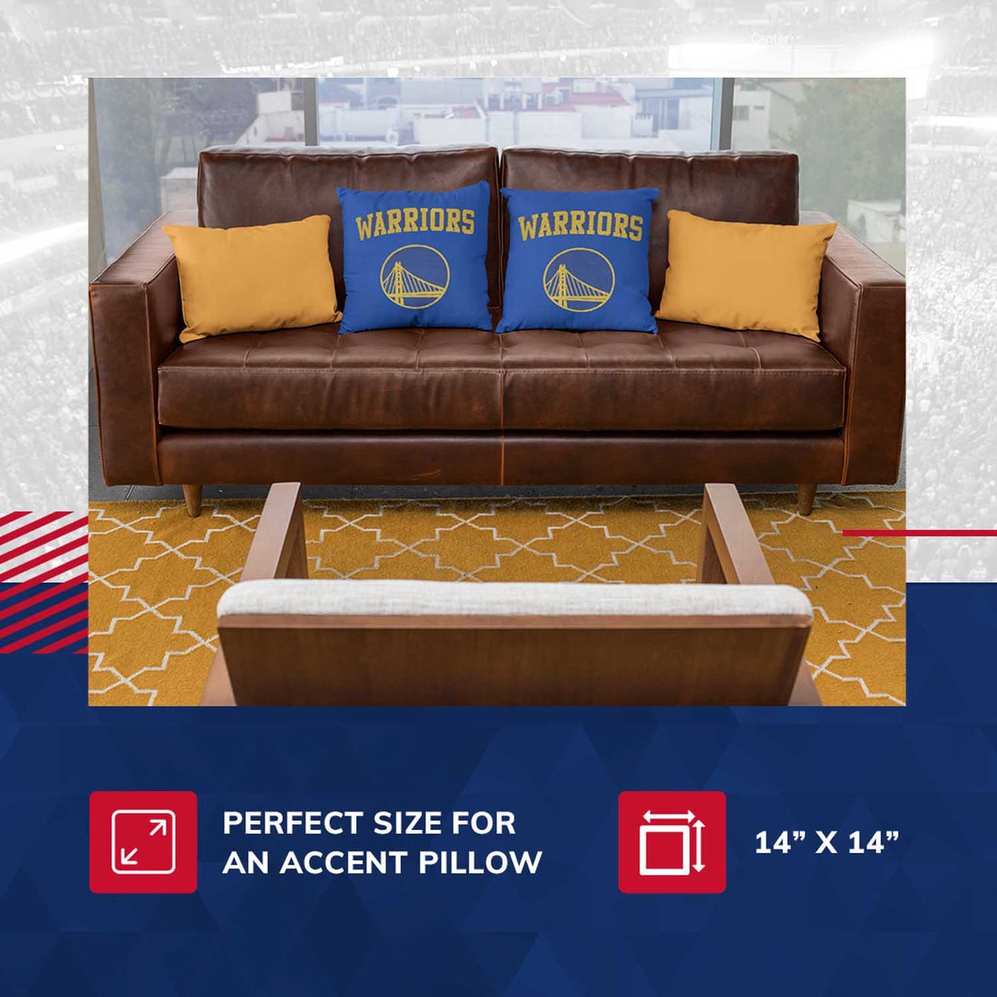Golden State Warriors NBA Decorative Basketball Throw Pillow - Blue