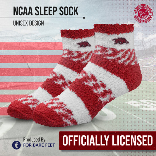 Arkansas Razorbacks NCAA Unisex Cozy Soft Sleep Socks - Cardinal