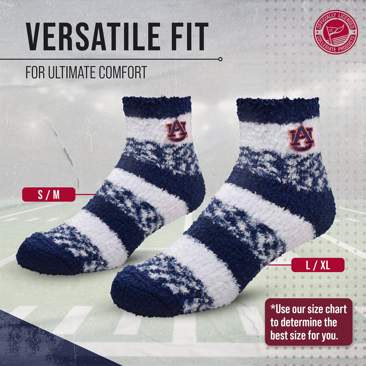 Auburn Tigers NCAA Unisex Cozy Soft Sleep Socks - Navy