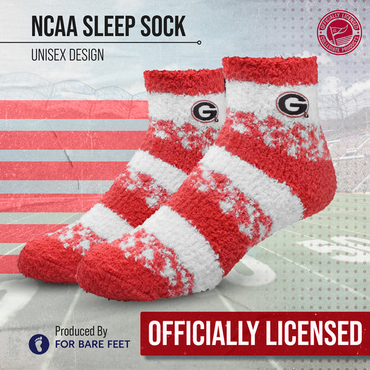 Georgia Bulldogs NCAA Unisex Cozy Soft Sleep Socks - Red