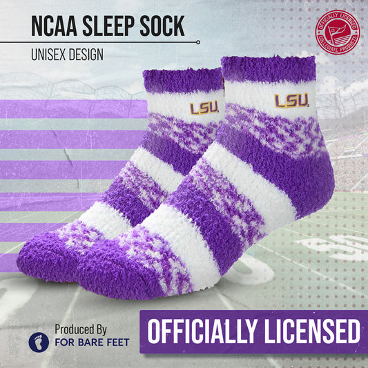 LSU Tigers NCAA Unisex Cozy Soft Sleep Socks - Purple